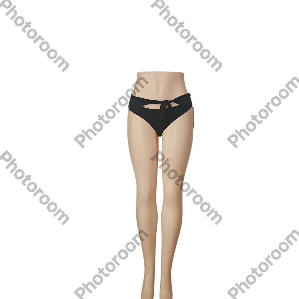 Black Bikini Bottom with Tie Detail